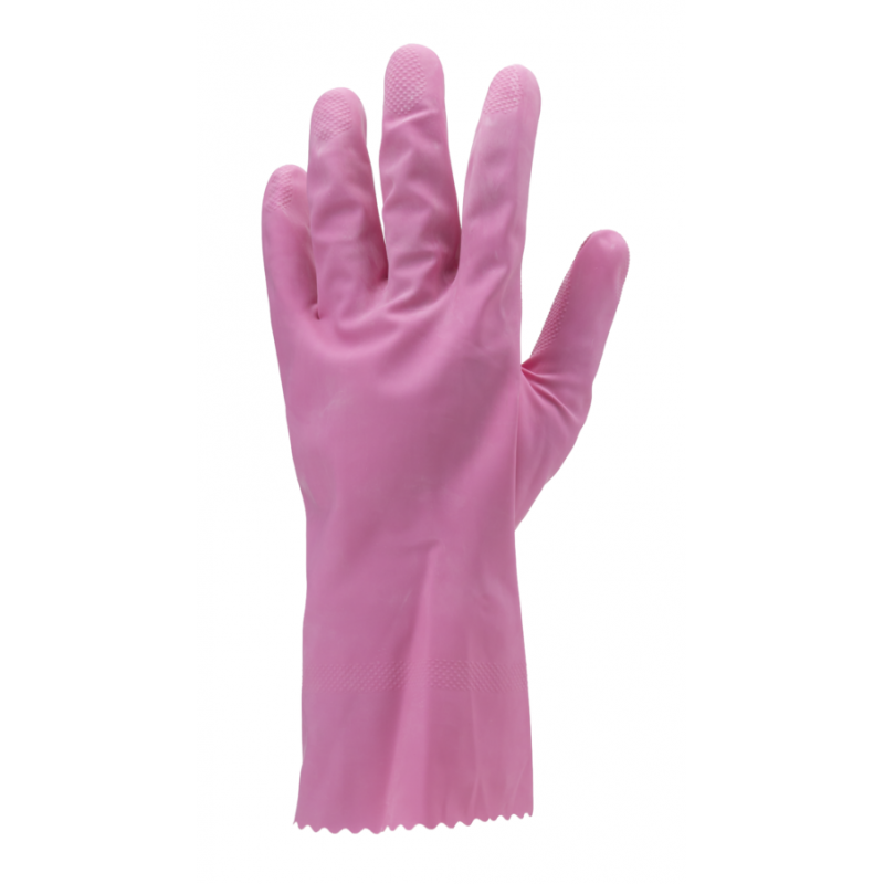 Gant de ménage violet avec fleur - moyen - gants de luxe en latex