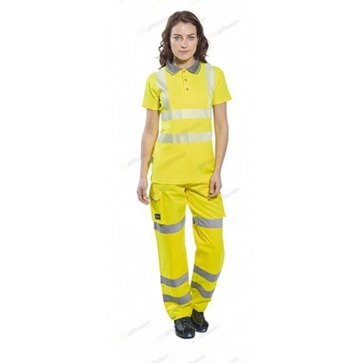 Polo manches courtes pour femme LW72 Haute visibilité Jaune fluo